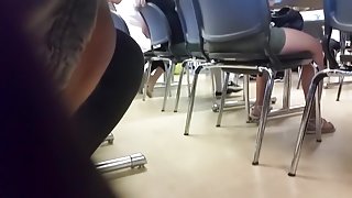 Sexy ass candid feet in class 2