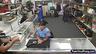 Ms security officer posed naked and fucked at the pawnshop