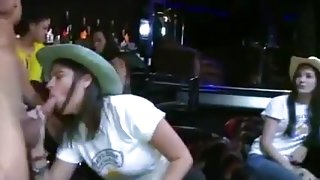 Sexy Horny Ladies Sucking Dick In The Club