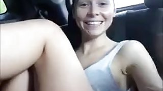 Sexy Girl squirt in car